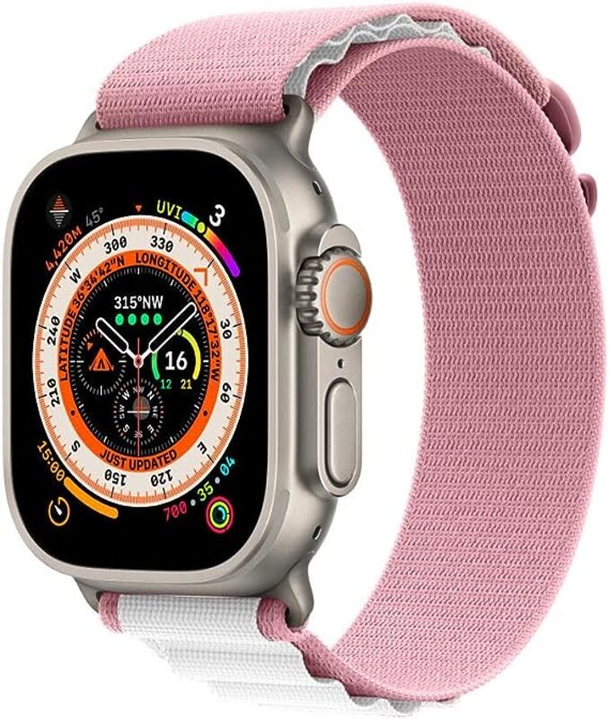 MARGOUN For Apple Watch Band 49mm 45mm 44mm 42mm Alpine Nylon Woven Sport Strap With Microfiber Cleaning Cloth Compatible For iWatch Series 8/7/SE/6/5/4/3/2/1 - B10